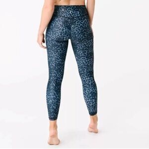 Zyia Active Stone Leopard Scrunchy Scrunch Light n Luxe 7/8 Leggings Size 14-16